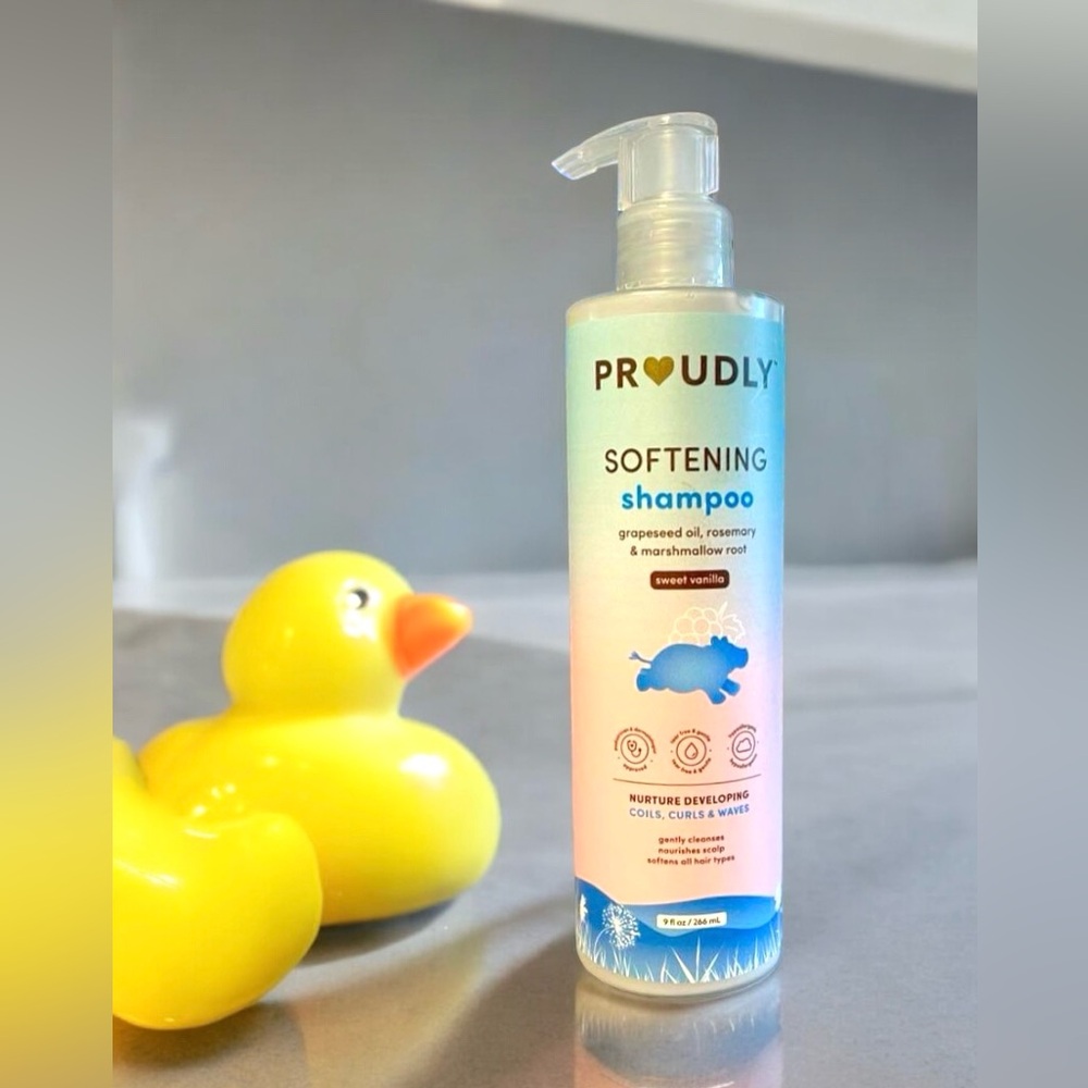 PROUDLY SOFTENING SHAMPOO CENTERS ON THE NEEDS OF BLACK OR BROWN BABIES NEW!